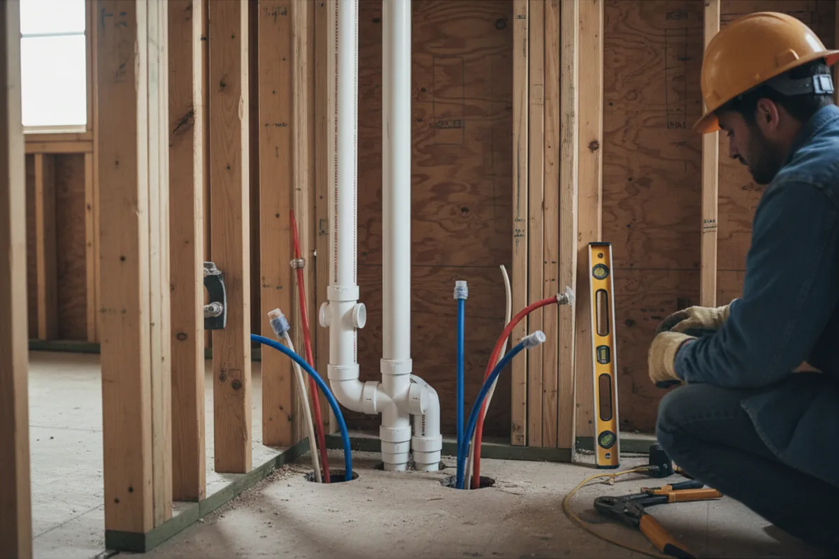 Drain and supply rough-in during Toilet Repair and Installation in Linden